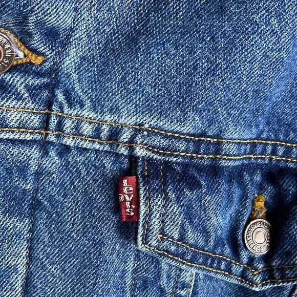 Vtg Levis Jacket Mens Large Flannel Lined Denim Trucker Made USA 90s Western Y2K - Picture 5 of 16